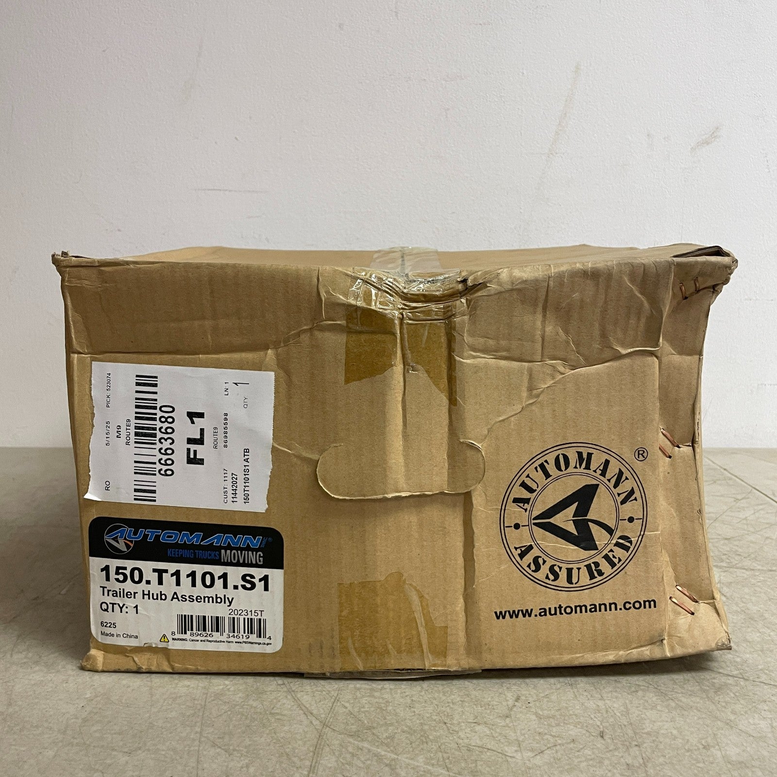 Automann 150.T1101.S1 10-Bolt Outboard Mount Aluminum Hub 11.25" Bolt Circle