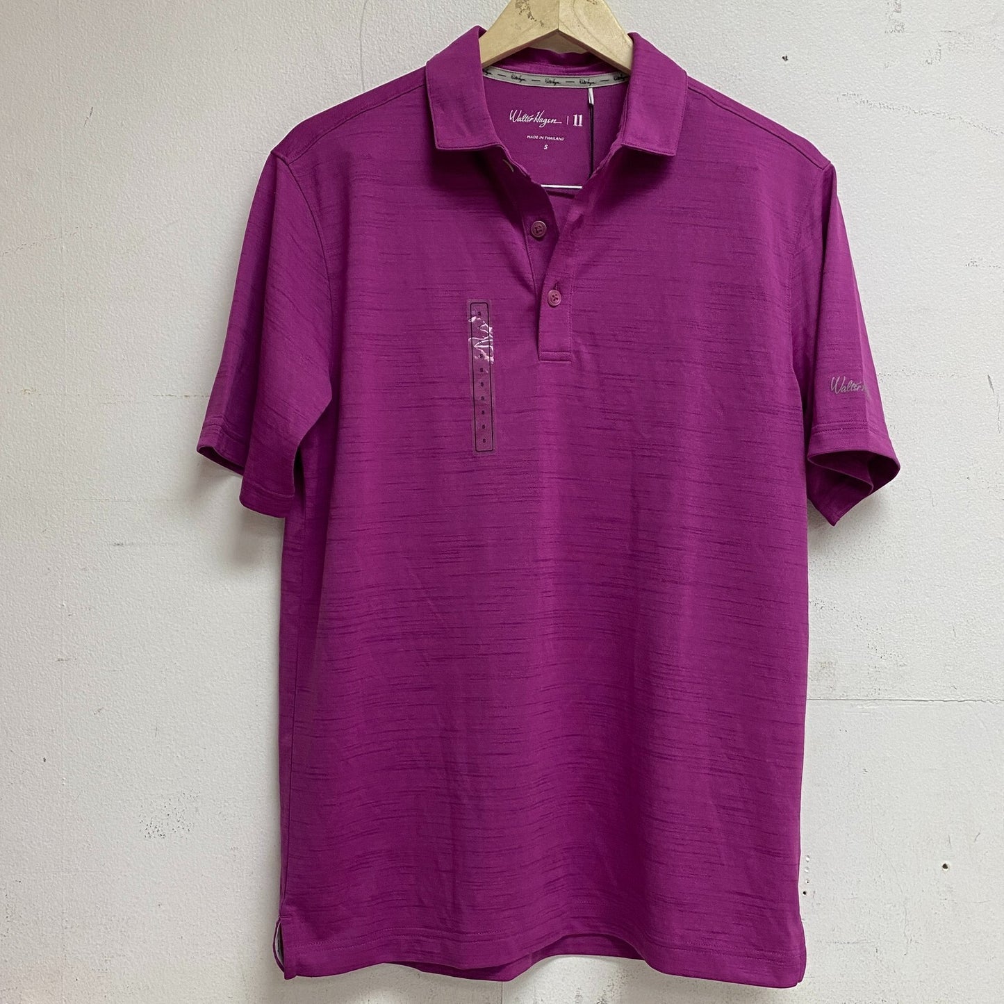 Walter Hagen Men's P11 Striation Pique Polo Bright Magenta/Magenta MGA11475