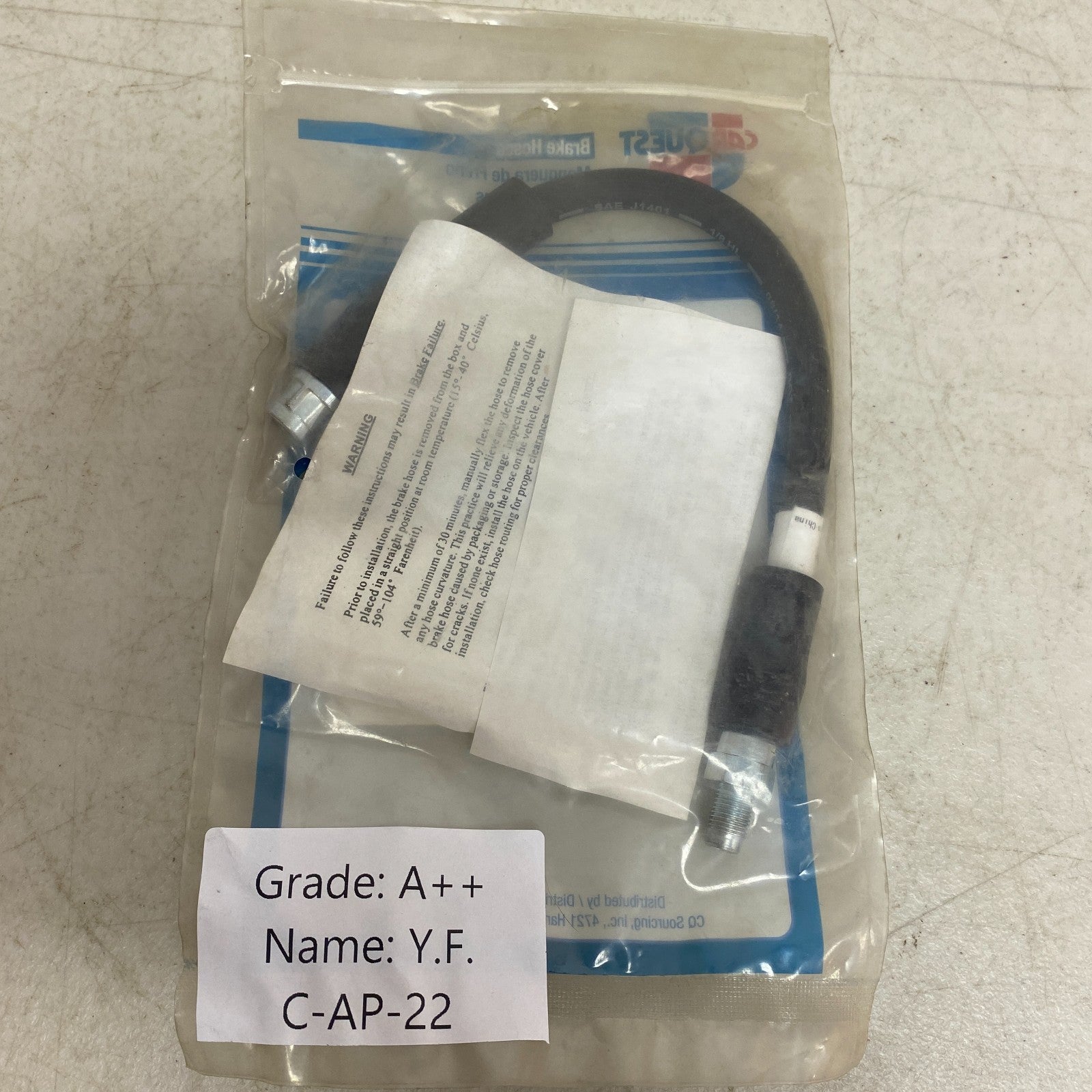CARQUEST Brake Hydraulic Hose Black EPDM Rubber 12.5″ Model BHA620842