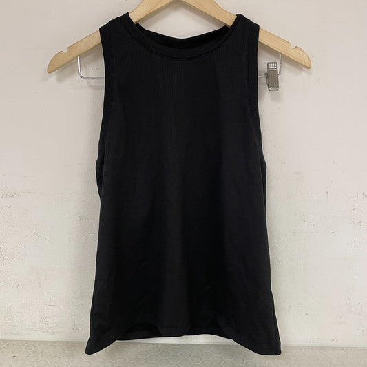 CALIA Women's Rib Racer Tank Top Pure Black Workout Activewear WAX11233FS