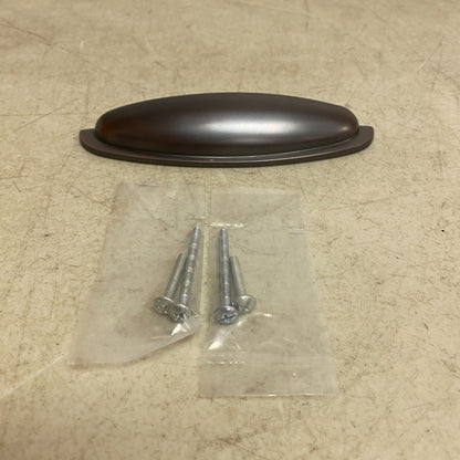 SIGNATURE HARDWARE EDVARD SOLID BRASS CURVED CUP PULL- OIL RUBBED BRONZE