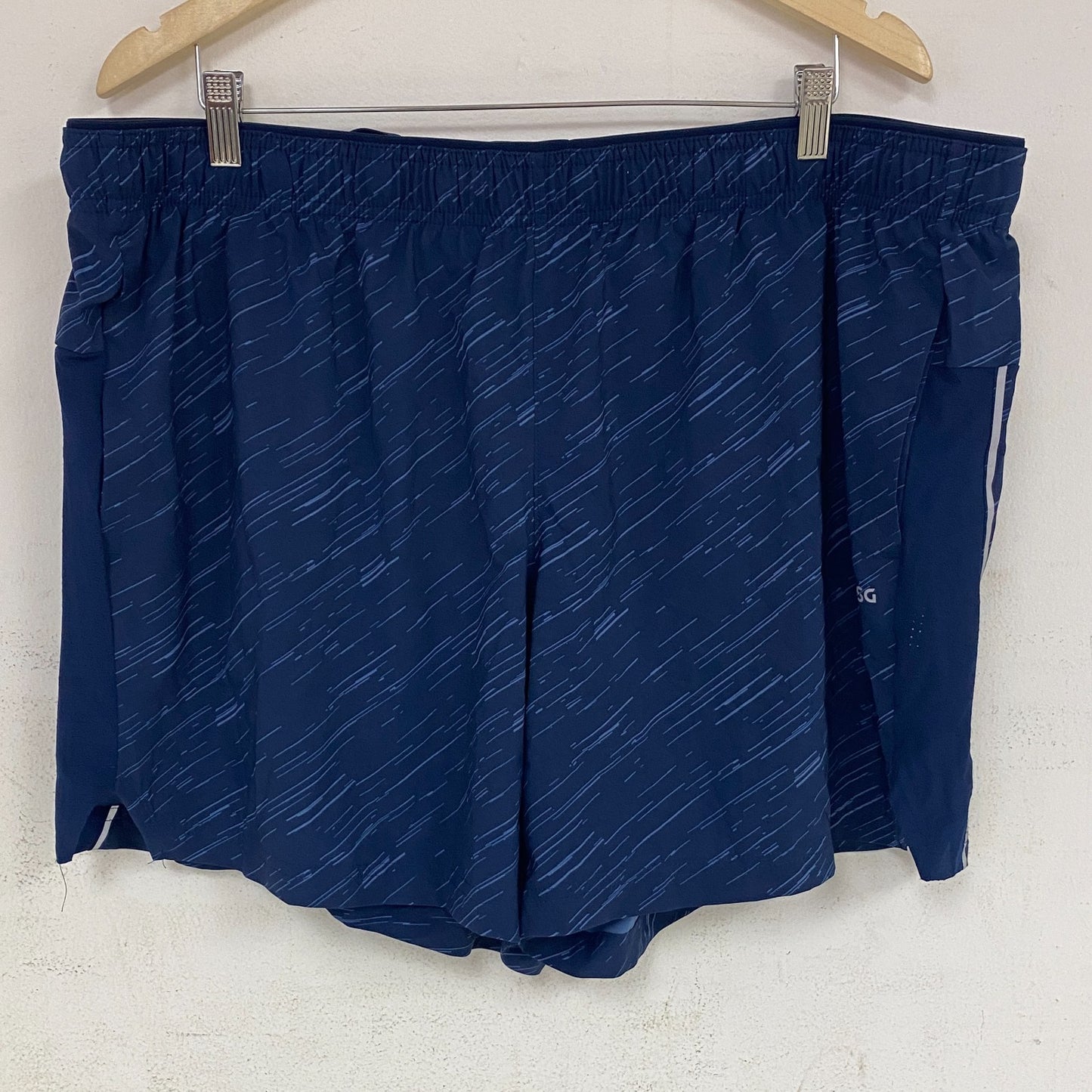 DSG Menâs 5â³ Stride Run Lined Shorts Cosmic Streaks Univ Navy Drawcord Liner