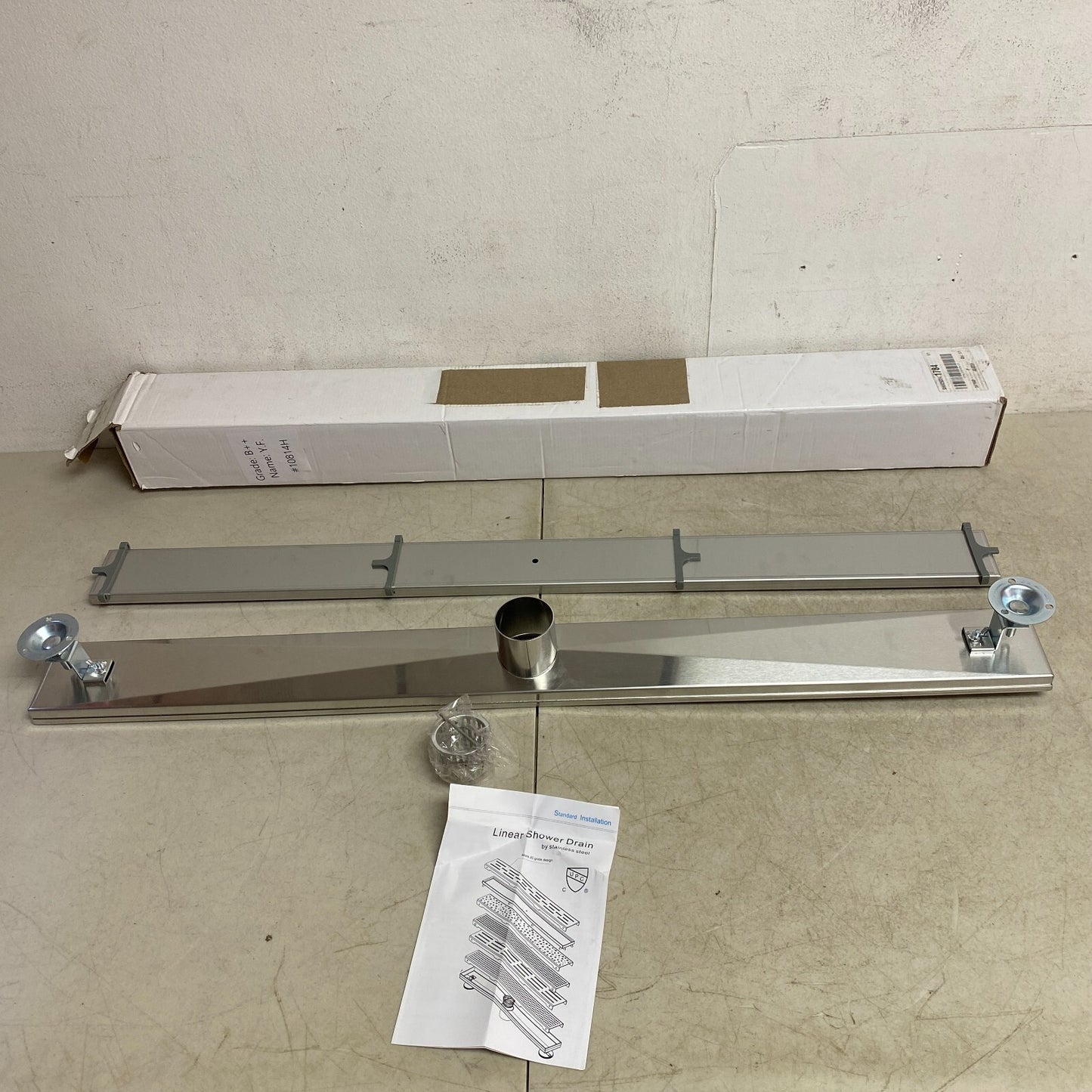 Signature Hardware 36" Cohen Linear Tile-In Shower Drain - Brushed Stainless S..