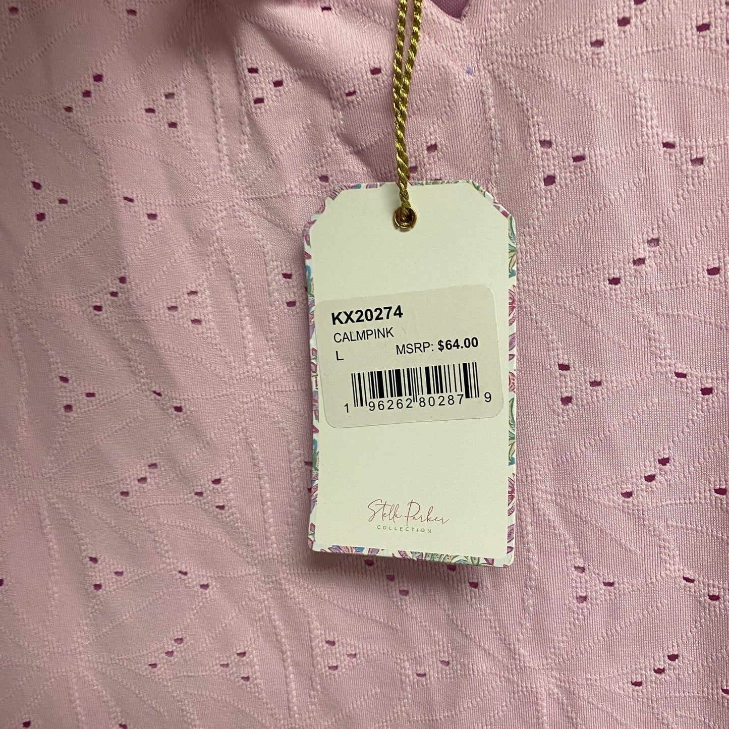 Stella Parker Women's Eyelet Flutter Sleeve Dress Size Large Color: Calm Pink