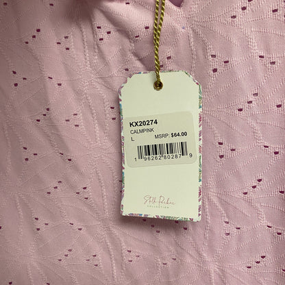 Stella Parker Women's Eyelet Flutter Sleeve Dress Size Large Color: Calm Pink