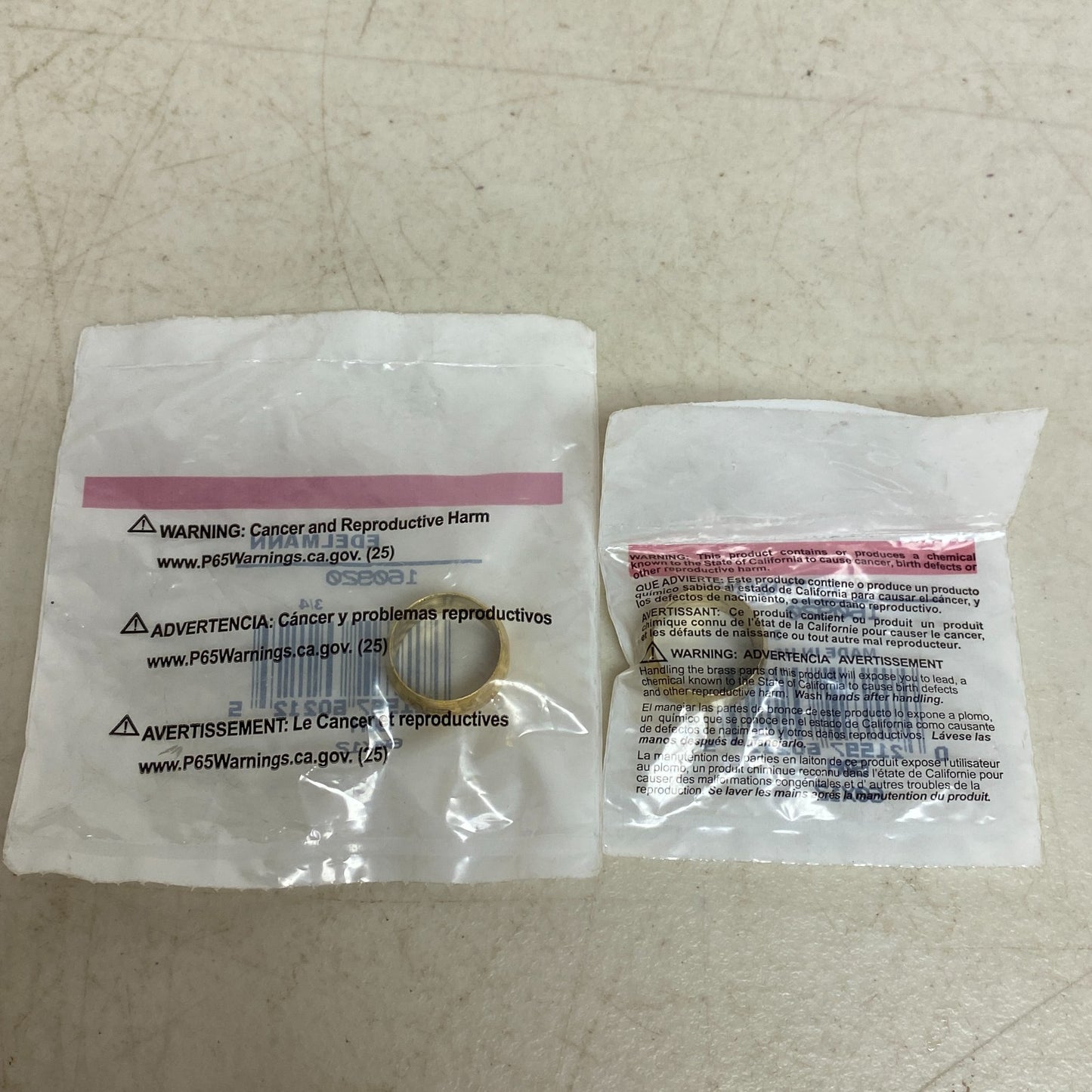 Edelmann 160920 Brass Compression Ferrule Sleeve 3/4" Hydraulic Tube 4 Pack