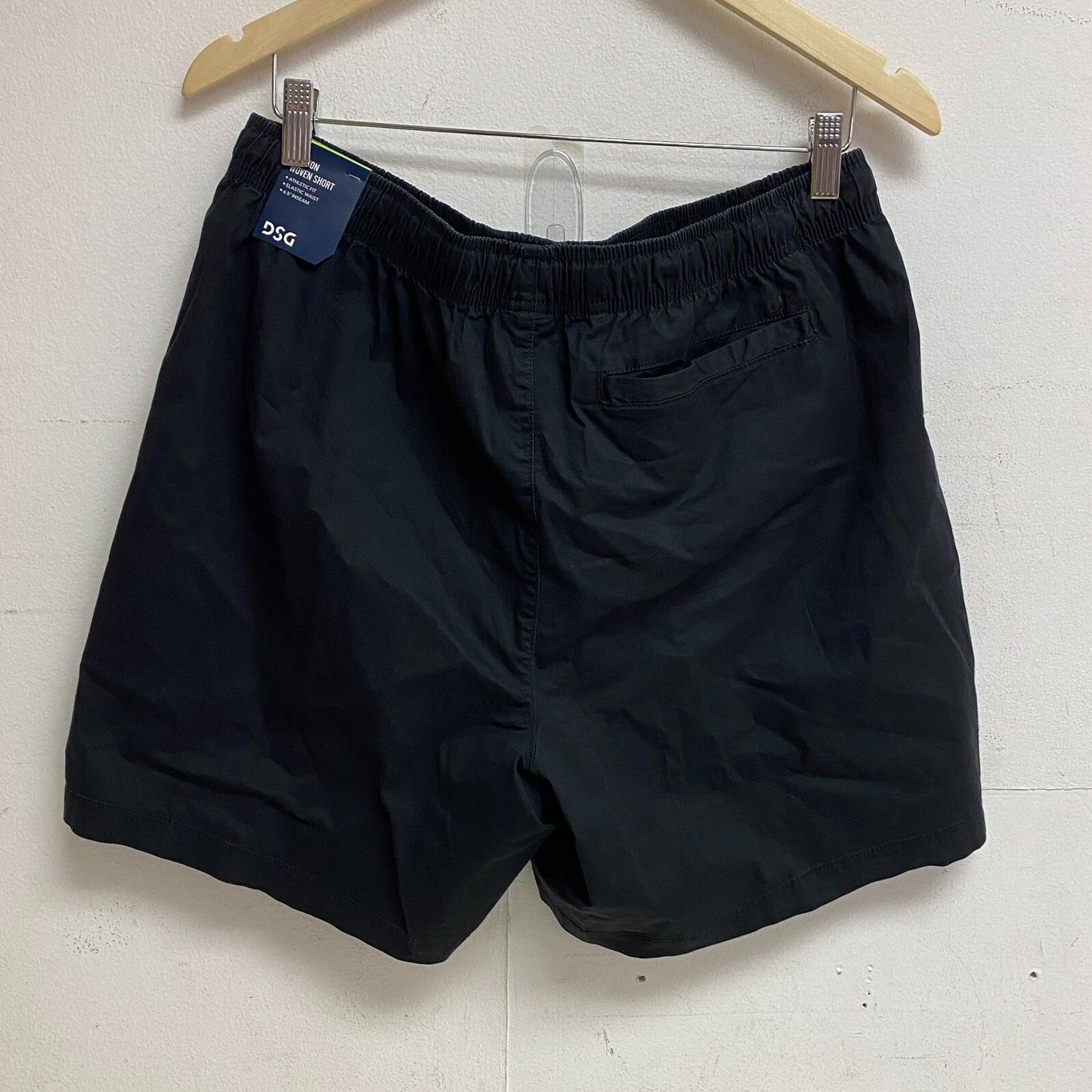 DSG Men's 6.5" Inseam Cotton Woven Shorts Pure Black Athletic Summer DAM13135