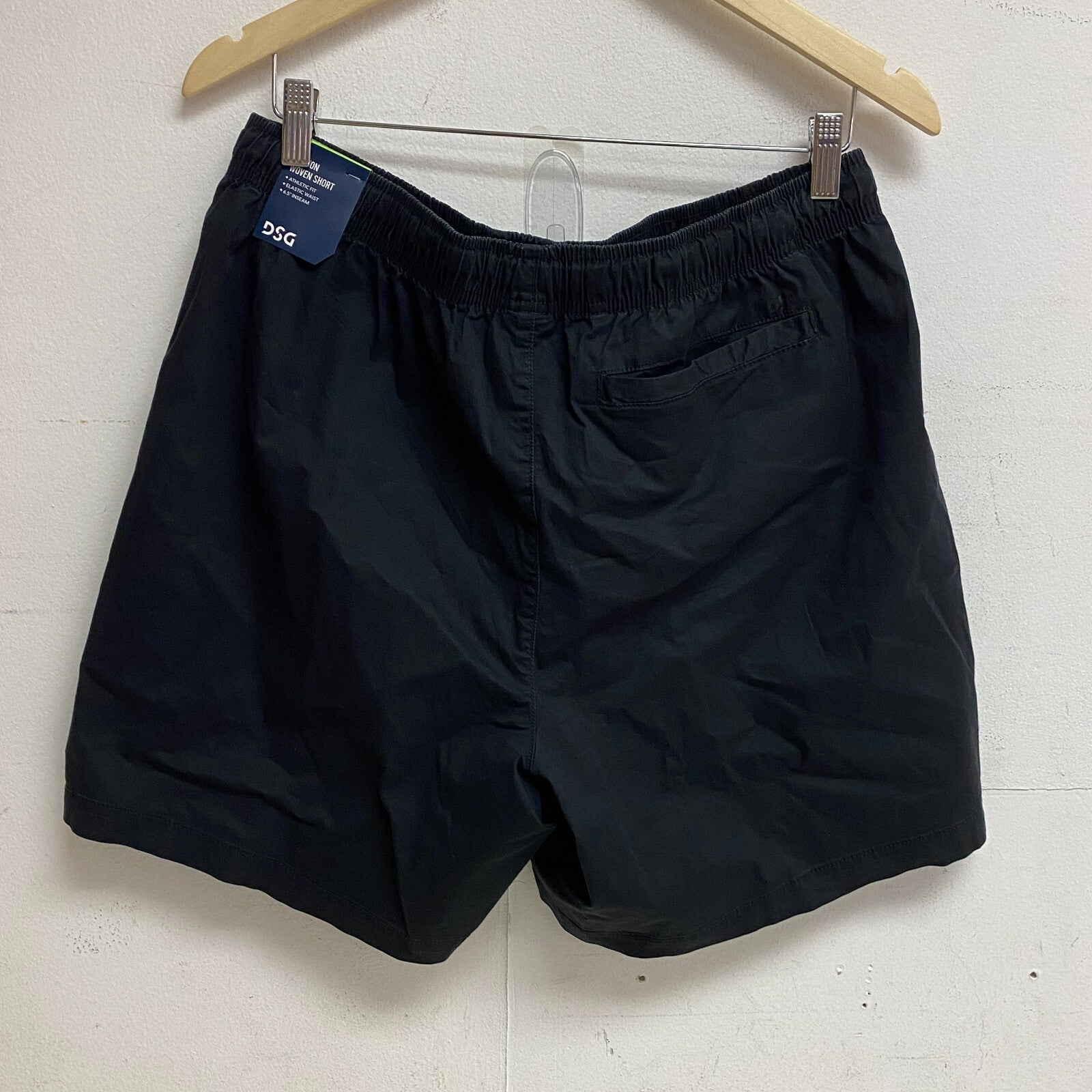 DSG Men's 6.5" Inseam Cotton Woven Shorts Pure Black Athletic Summer DAM13135