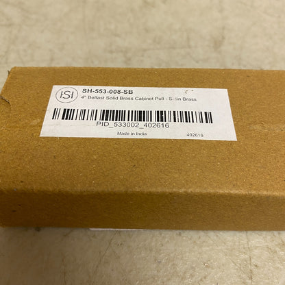 Signature Hardware 4" Belfast Solid Brass Cabinet Pull - Satin Brass