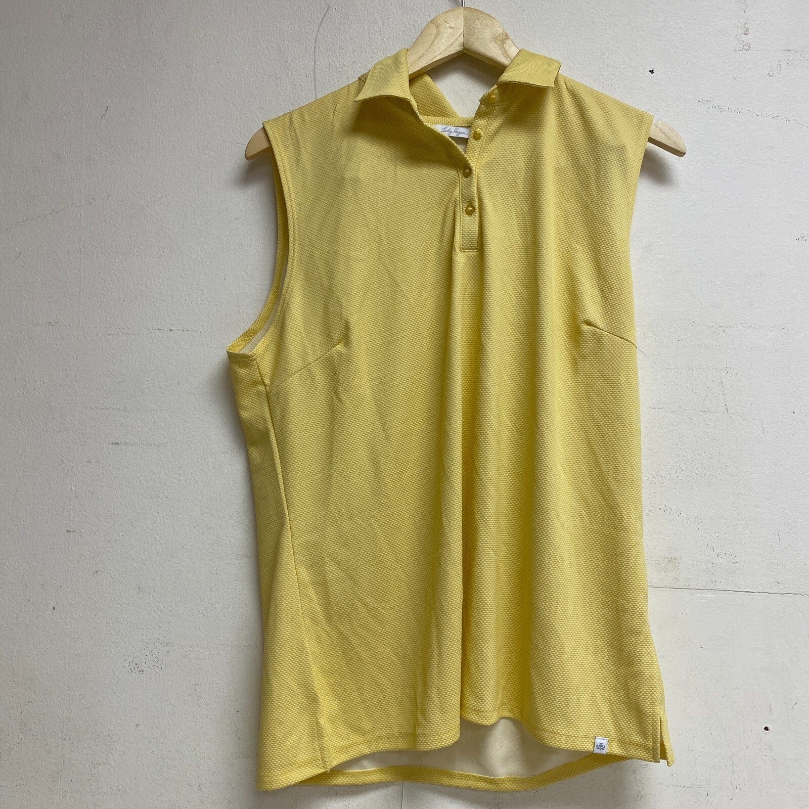 Lady Hagen Jacquard Sleeveless Polo Dandelion WGH11500S23 BRAND NEW