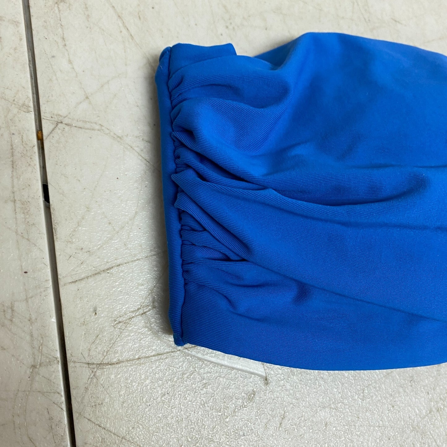 Calia Women's Swim Top Shirred Strapless Bandeau ROYAL BLUE WSA23202 Brand New!