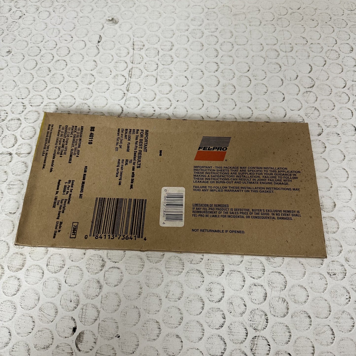 FEL-PRO BS40110 Rear Main Seal Set 2-Piece 1955-2002 Chevrolet Corvette