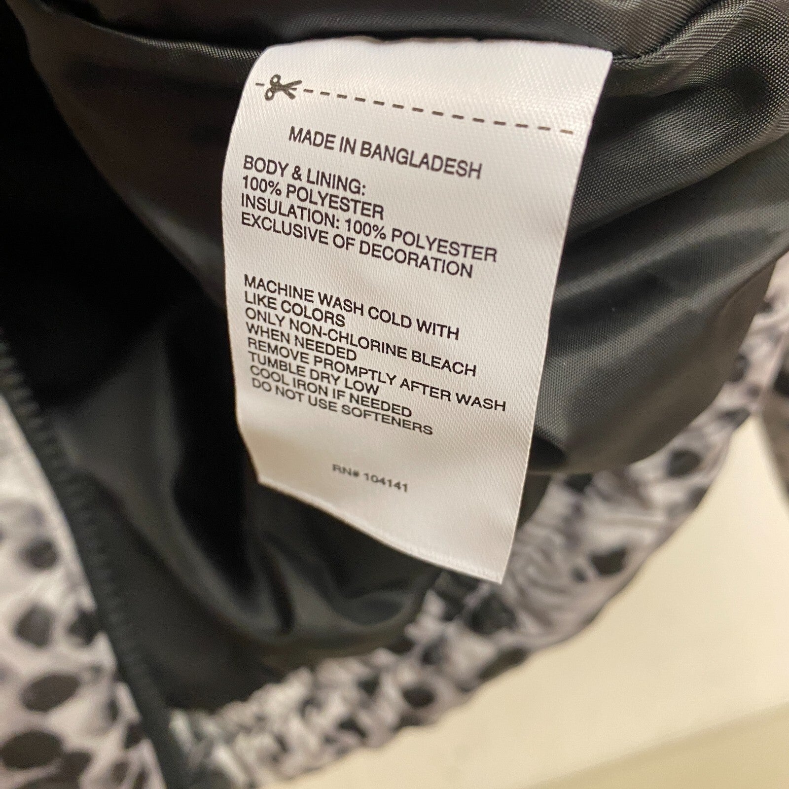 DSG Girls Insulated Puffer Jacket PRT Watercolor Dots Black DOG23501PRTA New!