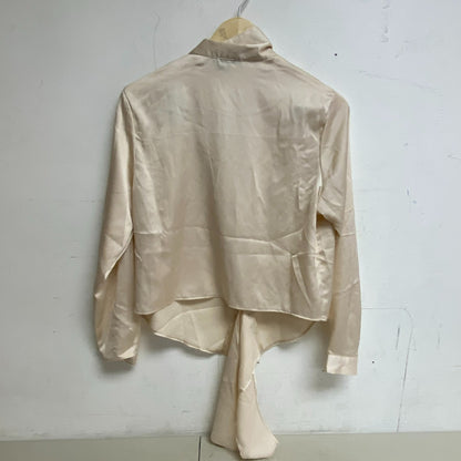 ASOS Design Peasant Shirt Womens Size US 8 Polyester Cream Blouse Top