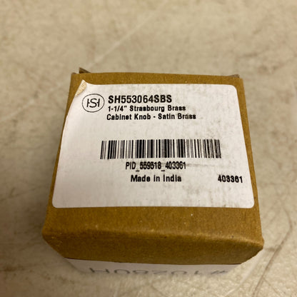 Signature Hardware 1-1/4" Strasbourg Brass Cabinet Knob - Satin Brass