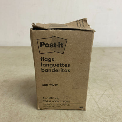 Post‑it Flags 1″ Wide Bright Colors 6 Dispensers ×100 Flags Each 600 Total Count