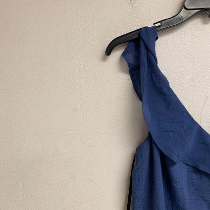 By & By Women's Casual Sheath V-Neck Ruffle Dress Size Large Color: Denim