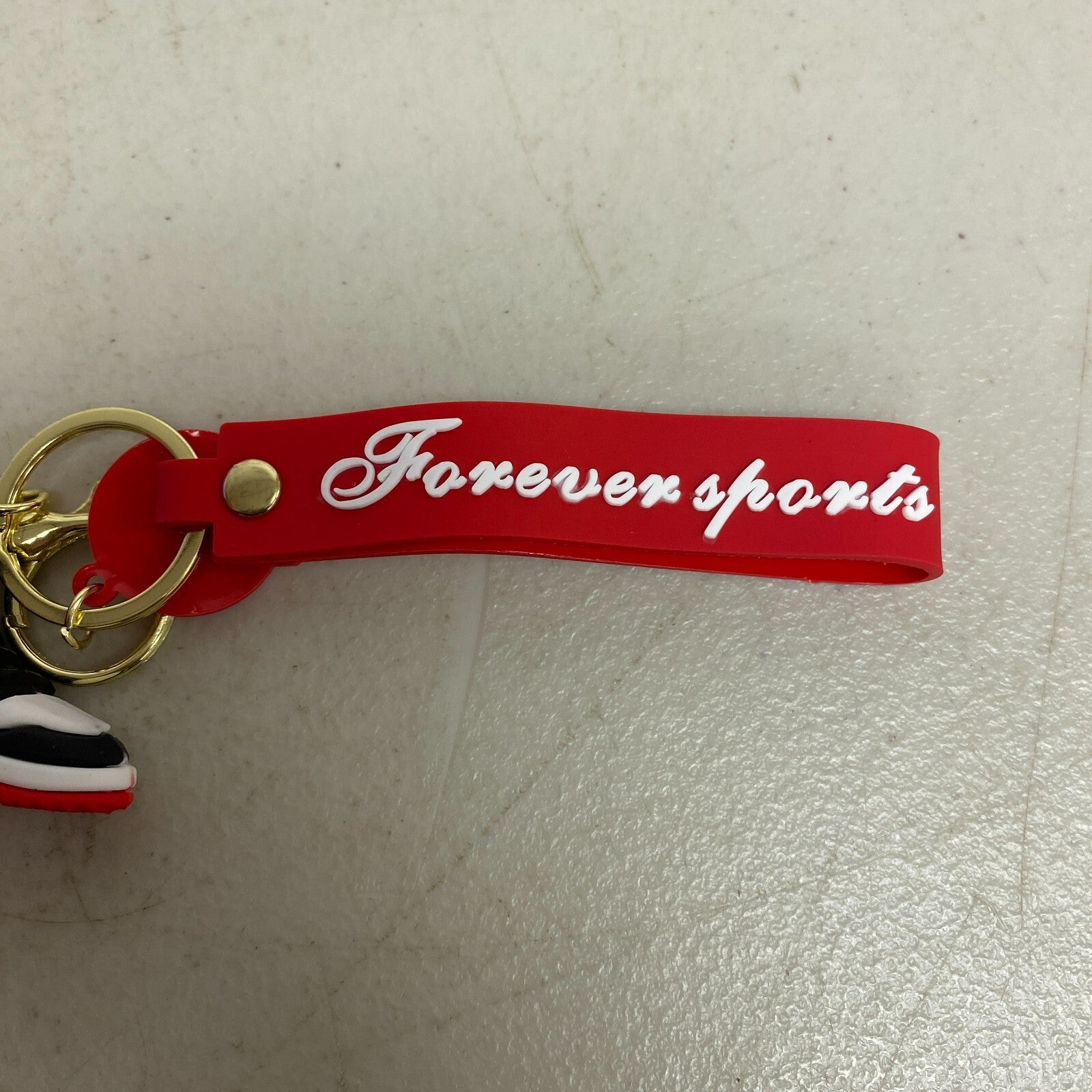 Assorted Silicone Air Jordan 1 Black and Red Keychain Accessory