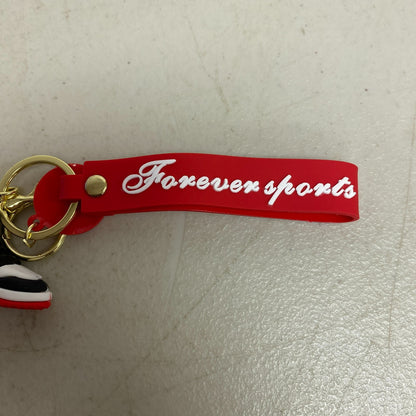 Assorted Silicone Air Jordan 1 Black and Red Keychain Accessory