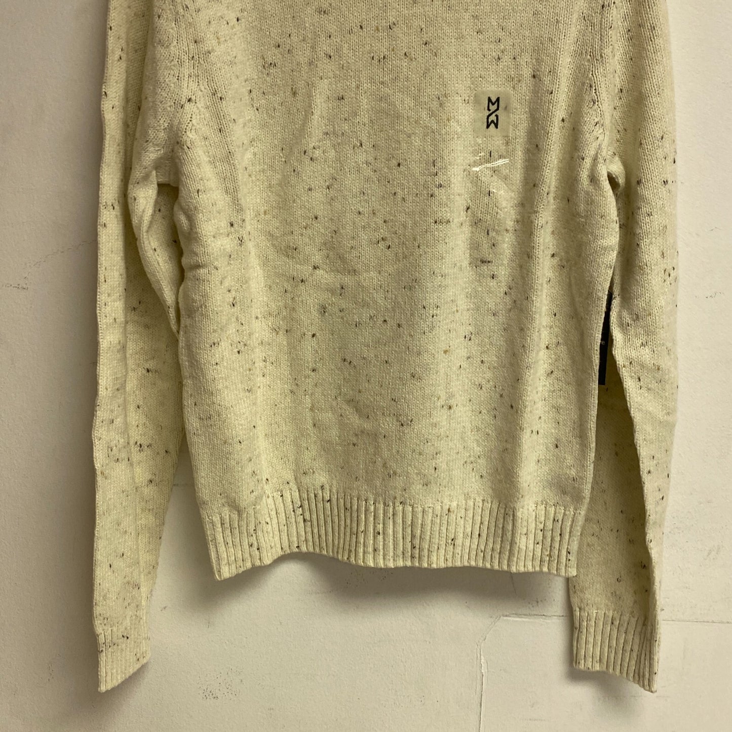 Mutual Weave Crew Neck Long Sleeve Mock Turtle Neck Sweater Size L Color Ivory