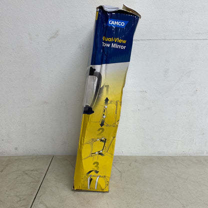 Camco 25653 Clamp-On Dual View Towing Mirror Black Adjustable & Aerodynamic