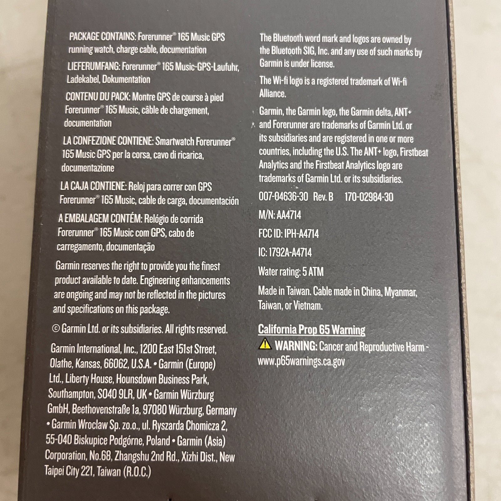 Garmin Forerunner 165 Music Black and Slate Gray AMOLED GPS Watch 010-02863-30