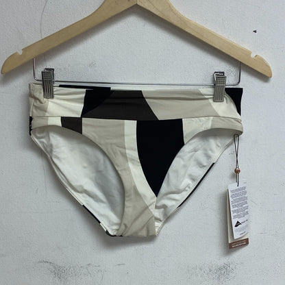 Calia Wide Banded High Leg Swim Bottoms Wavy Blocks Neutral WSA23414PRT New!