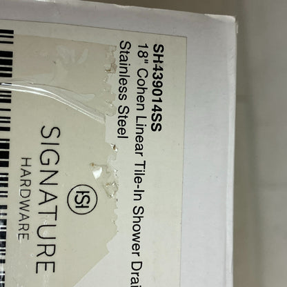 Signature Hardware 18" Cohen Linear Tile-In Shower Drain - Brushed Stainless S,,