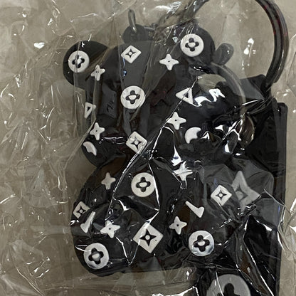 Assorted Louis Viton Silicone With 3D Black Bear Keychain/Bag Charm/Car Ornament
