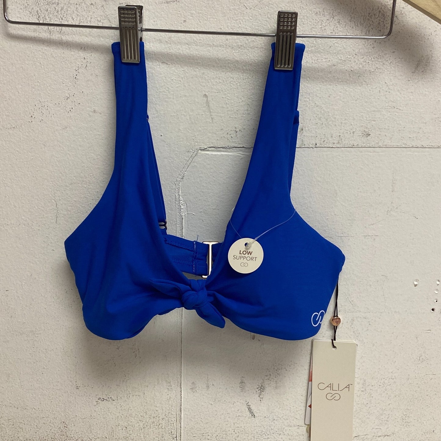 Calia Women's Tie Front Swim Bikini Top Bright Blue WSA22200  BRAND NEW