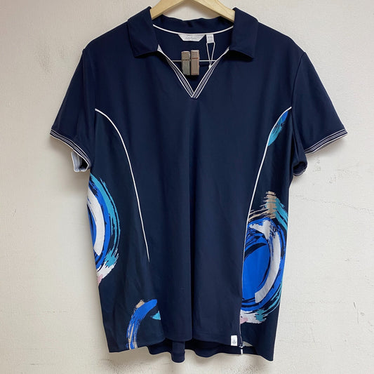 Lady Hagen Women's Polyester Short Sleeve Polo Navy Blazer/ White WGH11472 New