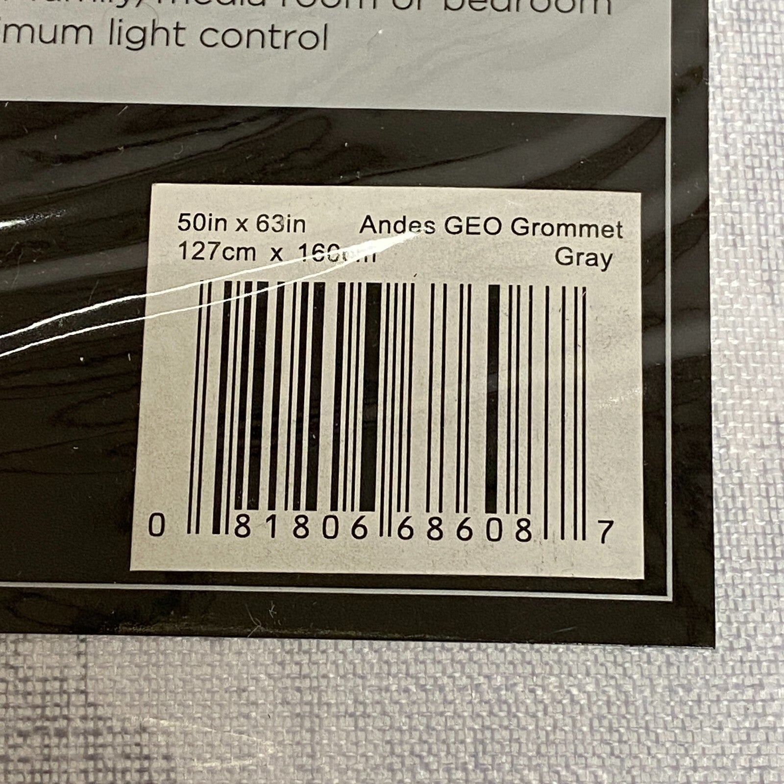 Eclipse absolute zero - 100% blackout one grommet panel- Andes GEO Grommet Gray