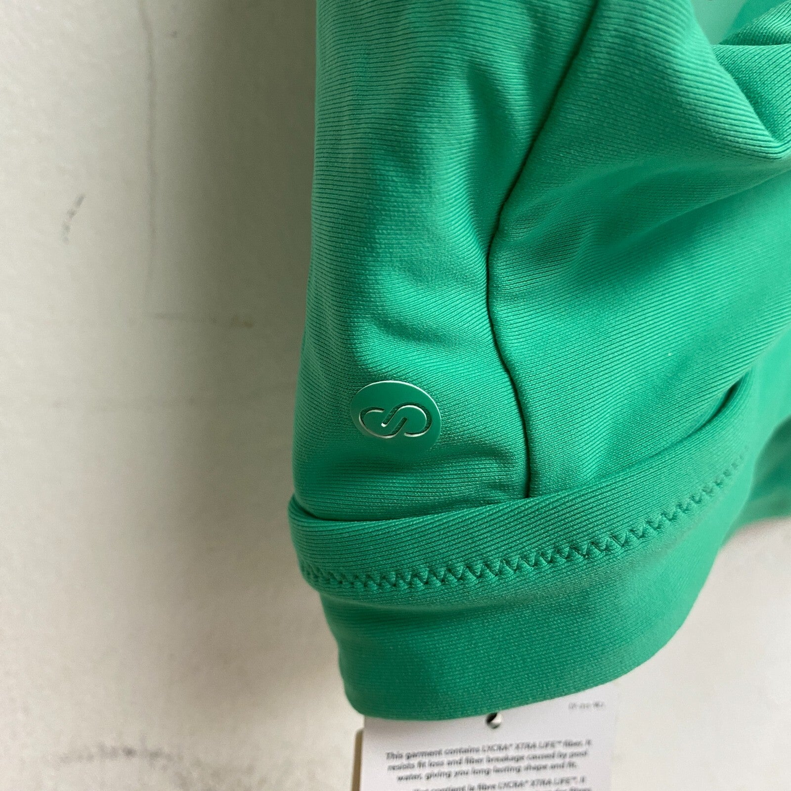 Calia Women's Swim Ranched Front Cross Bikini  Top Green Glow WSA23204 New!