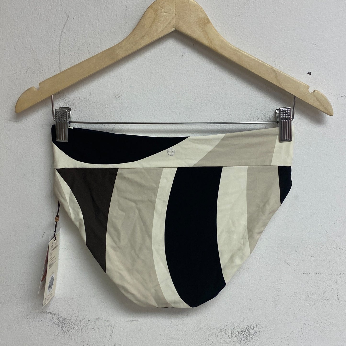 Calia Women's Shirred V Front Mid Rise Bottom Wavy Blocks Neutral WSA23415PRT