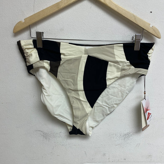 Calia Women's Shirred V Front Mid Rise Bottom Wavy Block Neutral WSA23415PRT New