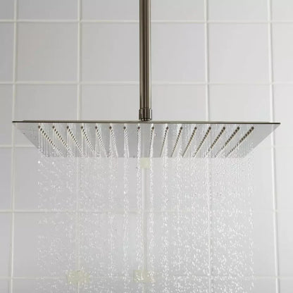 Signature Hardware 12" BEVELED SQUARE RAINFALL SHOWER HEAD-CHROME