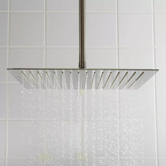 Signature Hardware 12" BEVELED SQUARE RAINFALL SHOWER HEAD-CHROME