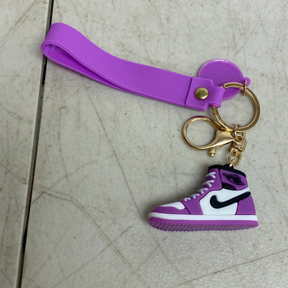 New Assorted Silicone 3D Nike Keychain with Purple Air Jordan 1 Hi Accessory