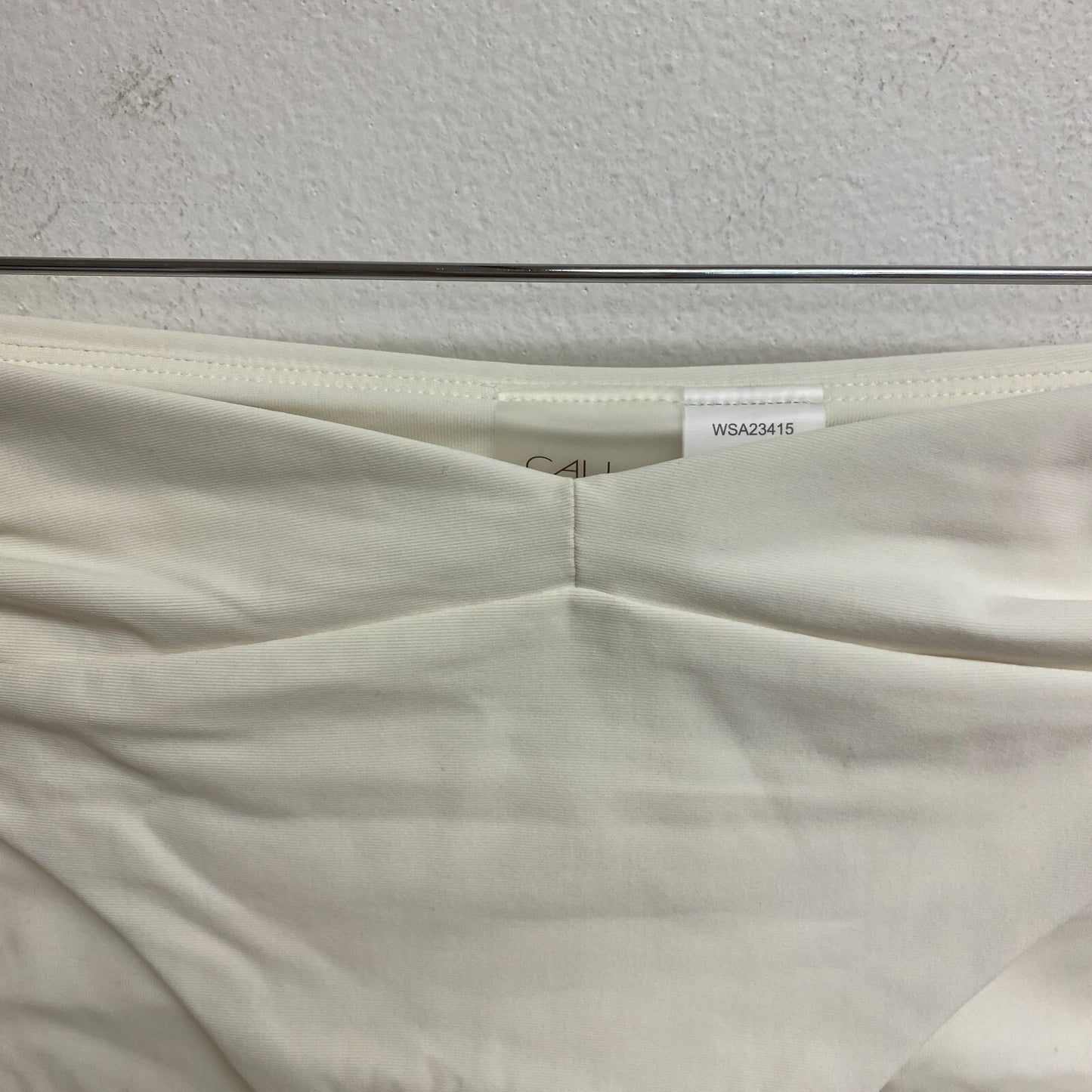 Calia Women's Swim Shirred V Front Mid Rise Bottom Cloud Cover WSA23415 New!