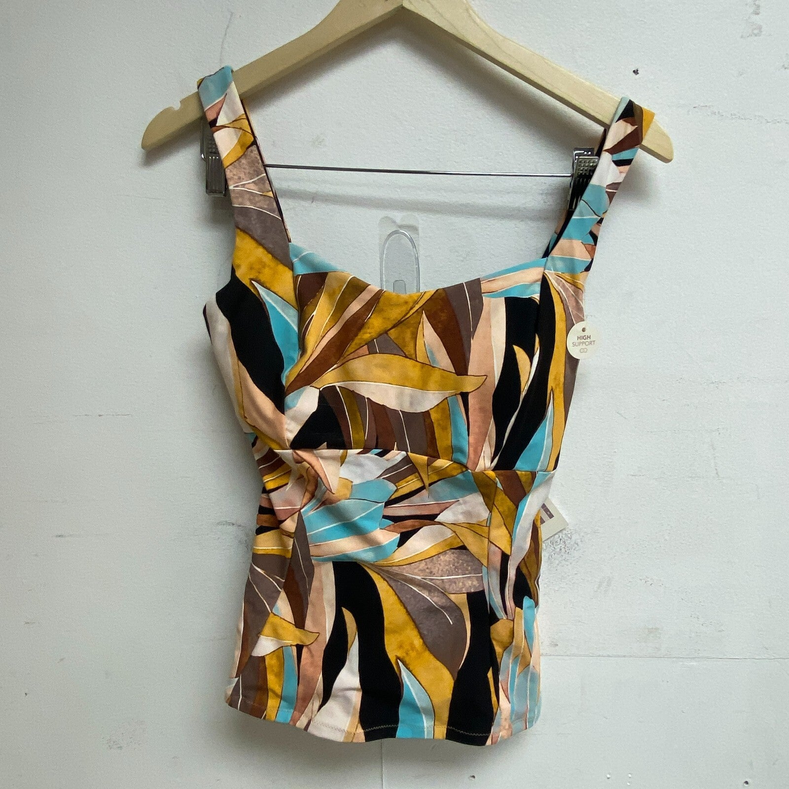 Calia  Womens Power Sculpt Tankini Rust Floral Multicolor Stylish WSA22303PRT