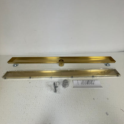 Signature Hardware 40" Cohen Linear Tile-In Shower Drain - Polished Brass