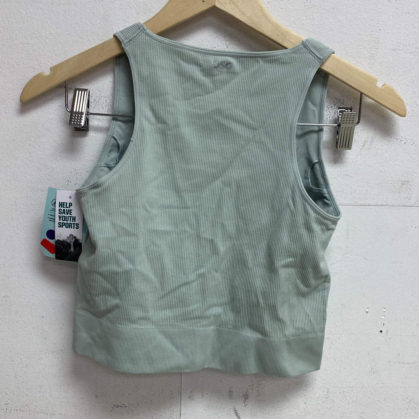 DSG Womens Momentum Seamless Crop Tank Pale Seaglass Sleeveless Solid DAW23303