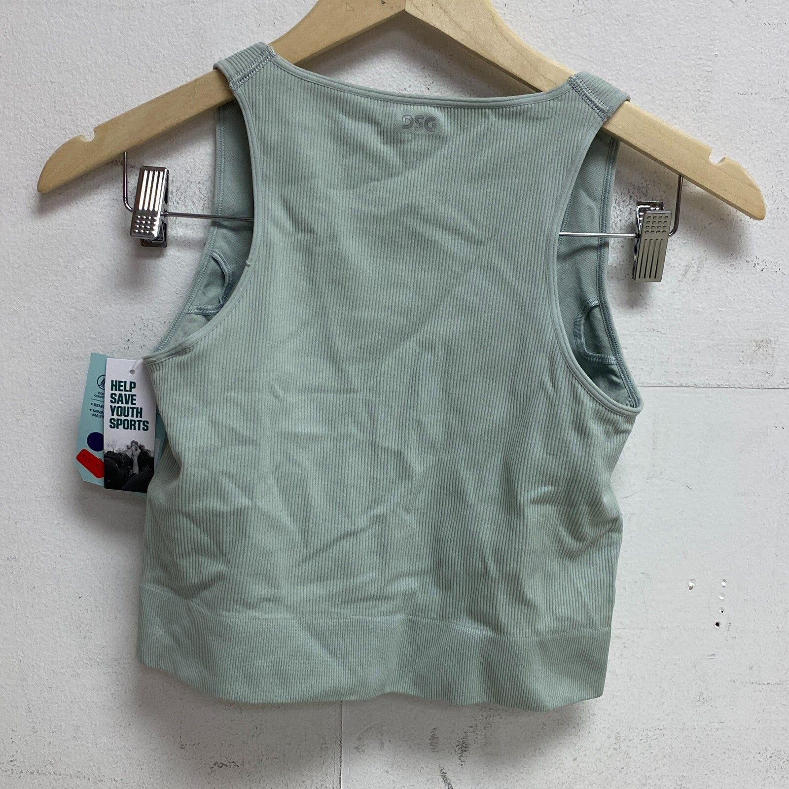 DSG Womens Momentum Seamless Crop Tank Pale Seaglass Sleeveless Solid DAW23303