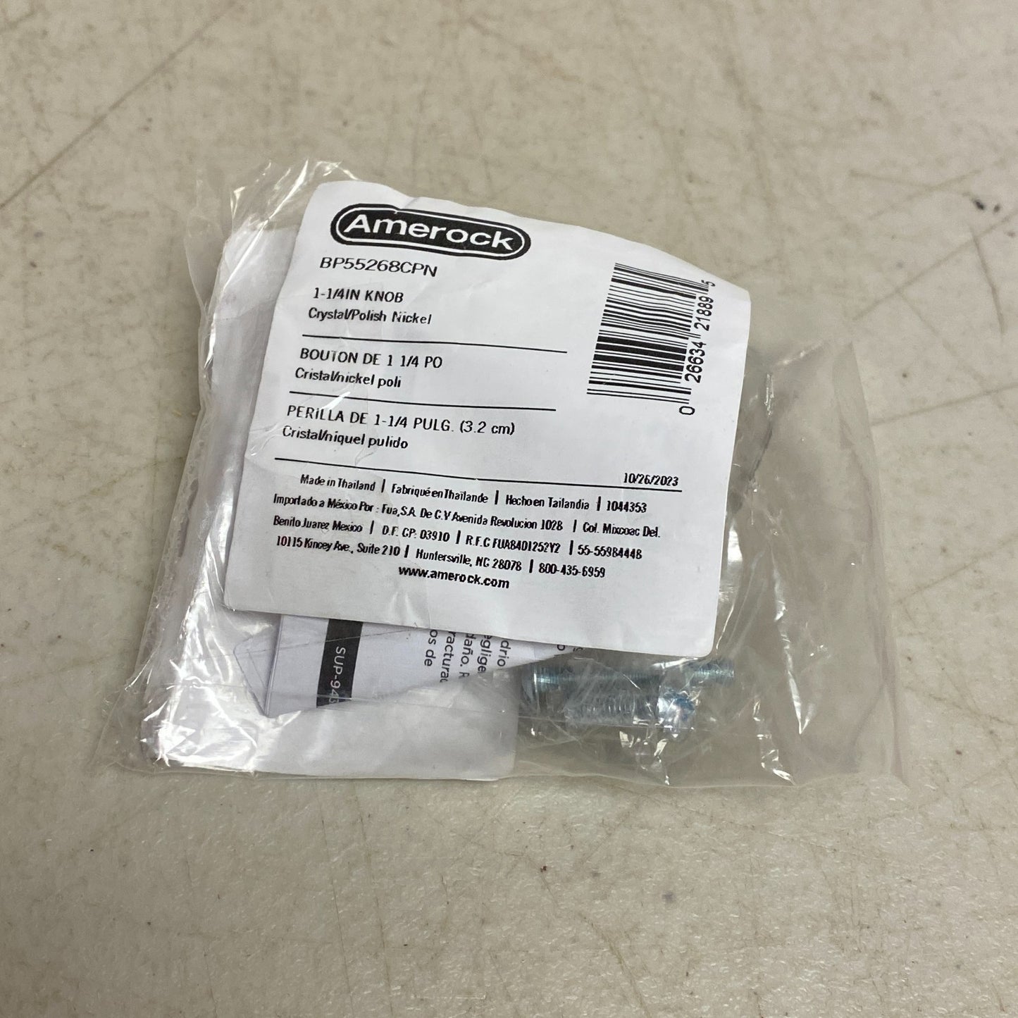 Amerock 1-1/4 in Cabinet knob Crystal/Polished Nickel BP55268CPN