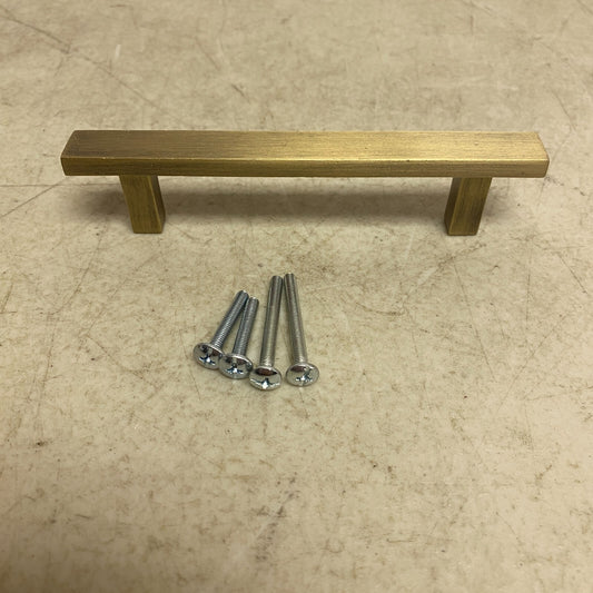 Signature Hardware 4'' Covello Solid Brass Cabinet Pull - Antique Brass