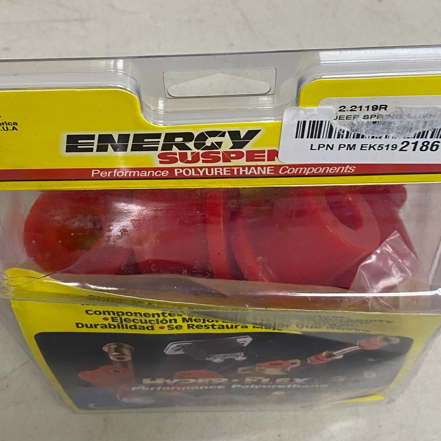 Energy Suspension Hyper-Flex Leaf Spring Bushing Set Red 2.2119R