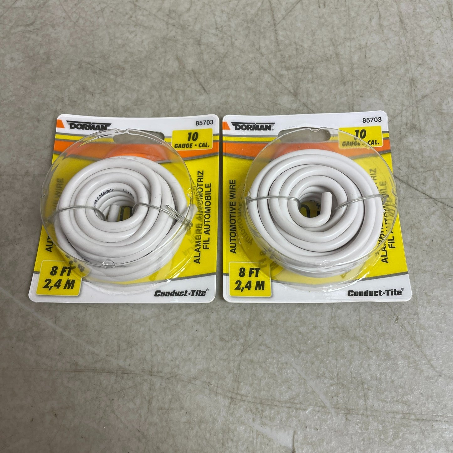 Dorman 10-Gauge White Primary Wire 8ft Automotive Stranded 2 Pack 85703