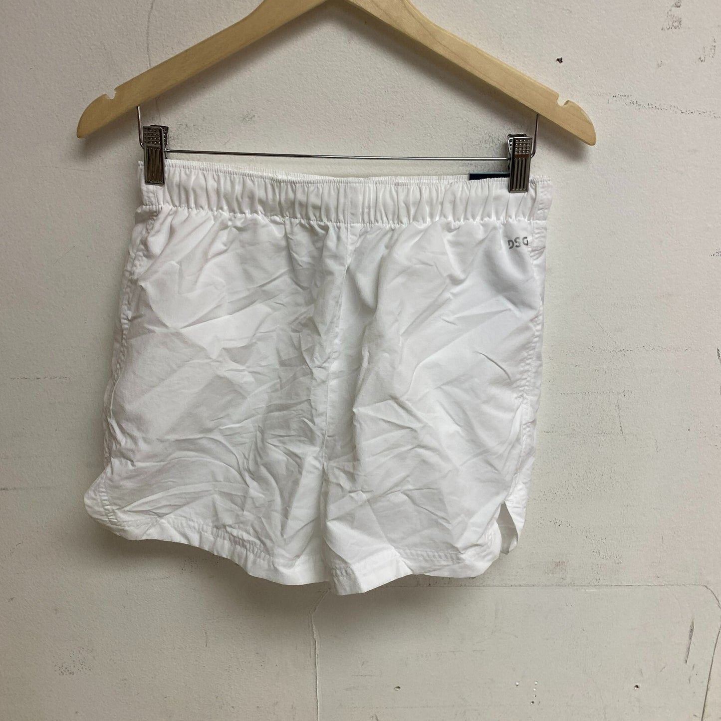 DSG Women's Notched Woven Shorts Pure White Solid  DAW13108