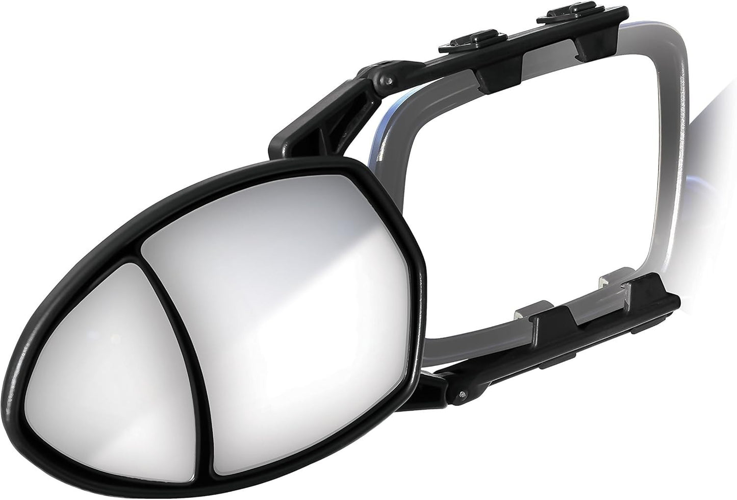 Camco 25653 Clamp-On Dual View Towing Mirror Black Adjustable & Aerodynamic