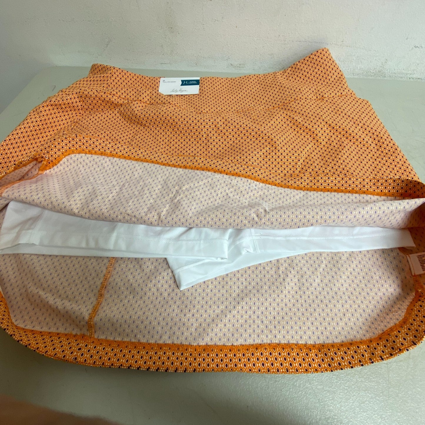 Calia Womens 17" Tummy Control Skort Navette Orange Solid WGH17430PS23